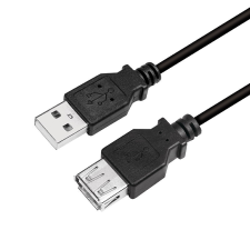 LogiLink USB 2.0 kábel, USB-A/M-USB-A/F, fekete, 3 m kábel és adapter
