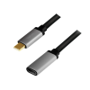 LogiLink USB 3.2 Gen2 Type-C kábel, C/M C/F, 4K, alu, 0,5 m