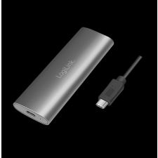  Logilink USB 3.2 Gen 2x1 ház M.2 NVMe (PCIe) és SATA (NGFF) SSD-khez, ezüst kábel és adapter