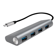 LogiLink USB 3.2 USB-C 4 portos hub alumínium ház (UA0309) (UA0309) hub és switch