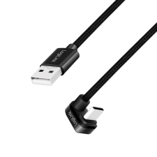 LogiLink USB-A - USB-C (U-alakban hajlított) kábel 2m fekete (CU0193) (CU0193) kábel és adapter