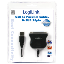 LogiLink USB-ből párhuzamos kábel (parallel), D-SUB, 25pin kábel és adapter
