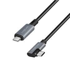 LogiLink USB-C - USB-C (derékszögben hajlított) kábel 3m fekete-szürke (CU0184) (CU0184) kábel és adapter
