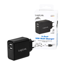 LogiLink USB hálózati adapter, 2x USB-Port, 12W, fekete egyéb hálózati eszköz