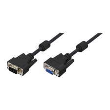 LogiLink VGA kábel, HD15/M HD15/F, 1080p, 2x ferrit, 5 m kábel és adapter