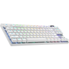 Logitech G PRO X TKL Lightspeed vezeték nélküli gaming billentyűzet, US Angol kiosztás, fehér (920-012148)