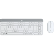Logitech MK470 Slim Vezeték nélküli Billentyűzet US - Fehér + Egér (920-009205) billentyűzet
