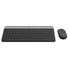 Logitech MK470 Slim Wireless Keyboard and Mouse Combo Black/Silver DE billentyűzet