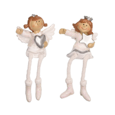  Lógólábú angyal szívvel csillaggal poly M6cm dekorációs kellék