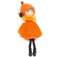 Lógólábú halloween textil lányka 11cm dekorációs kellék