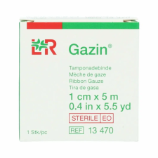 LOHMANN &amp; RAUSCHER GAZIN® tamponáló pólya, 1cmx5m, 1 rétegű, steril, tekercsben gyógyászati segédeszköz