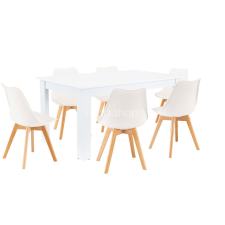  Lola 6+1 étkező garnitúra fehér-fehér bútor