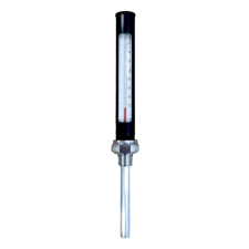 Lombik Ipari kis egyenes fémtokos hőmérő alumínium benyúlóval 0-160°C 10mm mérőműszer