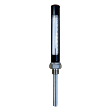 Lombik Ipari kis egyenes fémtokos hőmérő rozsdamentes benyúlóval 0-160°C 100mm mérőműszer