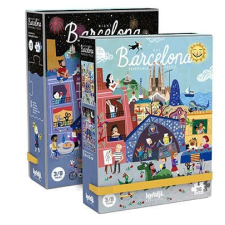 LONDJI megfordítható puzzle, éjjel-nappal Barcelonában, 36 darab puzzle, kirakós