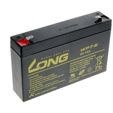 LONG Hosszú 6V 7Ah ólom-savas akkumulátor F1 (WP7-6) szünetmentes áramforrás