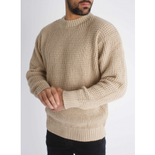 Loose-fitting Beige Sweatshirt - bézs kötött pulóver - Méret: S férfi pulóver, kardigán