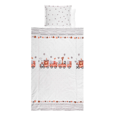  Lorelli 4 részes ágynemű garnitúra - Train Grey babaágynemű, babapléd