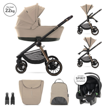 Lorelli Bianca 3az1-ben újszülött babakocsi mózeskosárral - Beige (2doboz) babakocsi