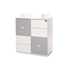 Lorelli Cupboard pelenkázó komód - White & Stone Grey pelenkázó