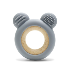  Lorelli Maci szilikon és bükkfa rágóka - Grey egyéb bébijáték