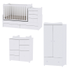  Lorelli Maxi Plus kombi ágy 70x160 + Cupboard pelenkázó komód + Exclusive szekrény - White