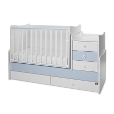 Lorelli Maxi Plus kombi ágy 70x160 - Trio White/Baby Blue kiságy, babaágy