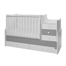 Lorelli Maxi Plus kombi ágy 70x160 - White/Stone Grey ÚJ kiságy, babaágy