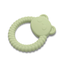 Lorelli Panda természetes szilikon rágóka - Fresh Green csörgő