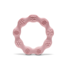 Lorelli Természetes szilikon rágóka karika - Deep Pink rágóka