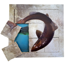 Losos és életciklusa - fa réteges puzzle 19 darabos puzzle, kirakós