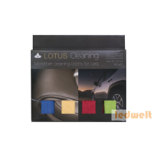 Lotus Cleaning Lotus Professzionális Mikroszálas kendő 40×40cm, 4 szín/doboz autóápoló eszköz