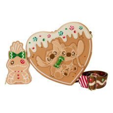 LOUNGEFLY Disney by Loungefly Crossbody Bag Lilo & Stitch Angel és Stitch Gingerbread Heart