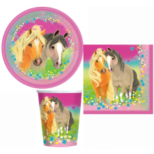Lovas Pretty pony, Póni party szett 36 db-os 23 cm-es tányérral party kellék