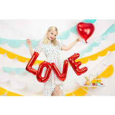 LOVE felirat, fólia lufi, 140 X 35cm, piros party kellék