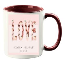  Love felirat rózsákkal Bögre (másik oldalra fotó és felirat kérhető) bögrék, csészék