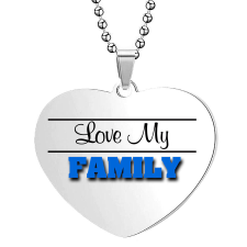 Love my Family medál lánccal, választható több formában és színben nyaklánc
