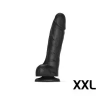 LOVELY PLANET Strap-On-Me Sliding Skin Realisztikus Dildo Fekete XXL