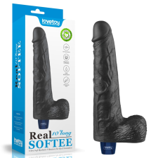 Lovetoy 10" REAL SOFTEE Rechargeable Vibrating Dildo(Black) vibrátorok