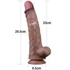 Lovetoy 11.5'' Dual Layered Platinum Silicone Cock műpénisz, dildó