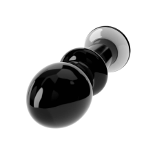 Lovetoy 4.5" Glass Romance - vízálló, üveg anál dildó - 11,5 cm (fekete) műpénisz, dildó