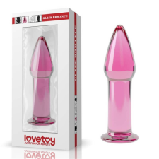 Lovetoy 5" Glass Romance - vízálló, üveg anál dildó - 12,2 cm (rózsaszín) anál