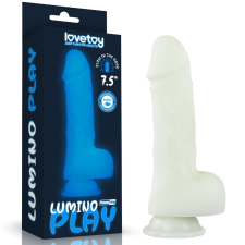 Lovetoy 7.5" Lumino Play Silicone Dildo - szilikon, letapasztható, herés, vízálló, élethű dildó - 19,3 cm (átlátszó) műpénisz, dildó