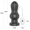 Lovetoy 7" King-Sized Vibrating Anal Rammer - távirányítós, letapasztható anál vibrátor - 18 cm (fekete)