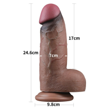 Lovetoy 9.5'' Dual Layered Silicone Cock XXL műpénisz, dildó