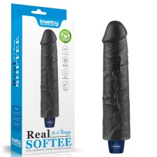 Lovetoy 9.5" REAL SOFTEE Rechargeable Vibrating Dildo(Black) vibrátorok