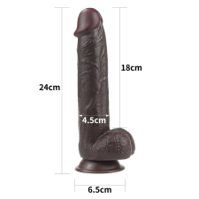 Lovetoy 9.5'' Sliding Skin Dual Layer Dong Brown műpénisz, dildó