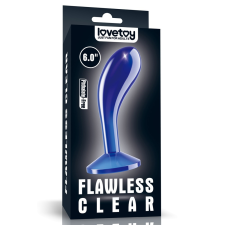 Lovetoy Flawless Clear Prostate Plug 6.0" - letapasztható, vízálló anál dildó - 15 cm (kék) műpénisz, dildó