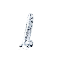 Lovetoy Flawless Clear - tapadótalpas, herés dildó - 19cm (áttetsző) műpénisz, dildó