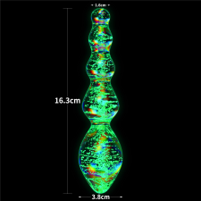 Lovetoy Glow-in-the-dark twilight gleam glass dildo-tantalizing orbs műpénisz, dildó
